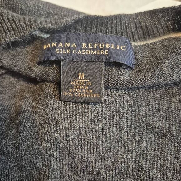 Banana Republic Men's Charcoal Silk/Cashmere Knit Crew Neck Sweater EUC - Picture 10 of 10